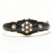 19TH CENTURY GOLD DIAMOND & ENAMEL BANGLE