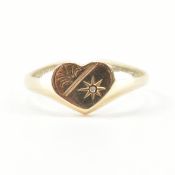 HALLMARKED 9CT GOLD & DIAMOND SIGNET RING