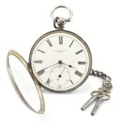 R B ST JOHN GENEVE FINE SILVER POCKET WATCH