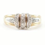 HALLMARKED 9CT GOLD & DIAMOND CLUSTER RING