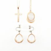 TWO 14CT GOLD PENDANT NECKLACES