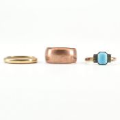 THREE 9CT GOLD RINGS
