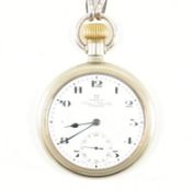 OMEGA OPEN FACE POCKET WATCH & HALLMARKED SILVER ALBERT CHAIN