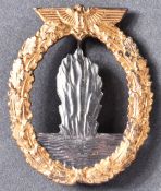 WWII SECOND WORLD WAR KRIEGSMARINE MINE SWEEPRS BADGE