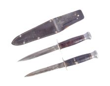 TWO WWII SECOND WORLD WAR WILLIAM ROGERS BOOT KNIVES