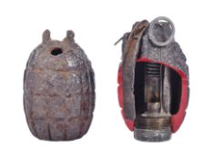WWII SECOND WORLD WAR BRITISH ARMY MILLS BOMB HAND GRENADES
