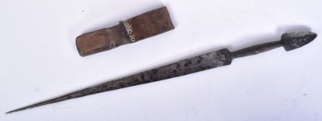 19TH CENTURY SYRIAN HALF SWORD WITH SPEAR HEAD POMMEL