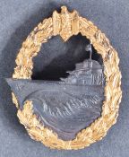 WWII SECOND WORLD WAR KRIEGSMARINE DESTROYER BADGE