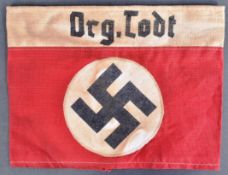 WWII SECOND WORLD WAR GERMAN ORG TODT ARMBAND