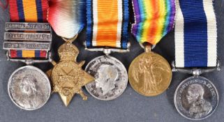 BOER WAR & WWI FIRST WORLD WAR MEDAL GROUP - ROYAL NAVY