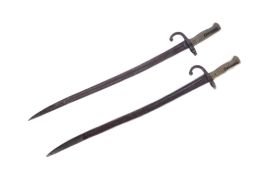 TWO 19TH CENTURY FRENCH 1866 PATTERN CHASSEPOT BAYONET