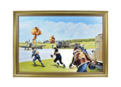 DESMOND DAVIES (ARTIST D,2021) - WWII RAF INTEREST - ACRYLIC PAINTING