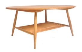 RETRO MID CENTURY ERCOL NO. 454 BEECH & ELM OVAL COFFEE TABLE