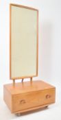 ERCOL WINDSOR RETRO 1960s ELM DRESSING MIRROR ON DRAWER BASE