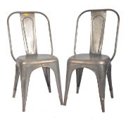PAIR OF RETRO VINTAGE INDUSTRIAL METAL TOLIX CHAIRS
