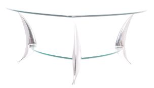 20TH CENTURY DESIGNER TWO TIER GLASS COFFEE TABLE