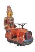 JUVENILE CAROUSEL RIDE CAR WITH MONKEY CHAUFFEUR TO BACK
