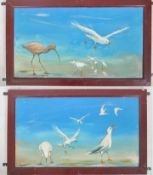 PAIR OF VINTAGE 20TH CENTURY FAIRGROUND PAINTED PANELS