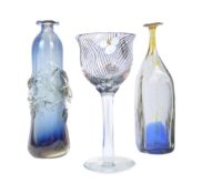 GEORGE ELLIOT (BRITISH) - THREE VINTAGE 1969 STUDIO ART GLASS VASES