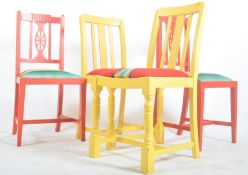 SET OF FOUR VINTAGE EARLY 20TH CENTURY PAINTED DINING CHAIRS