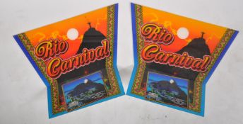 PAIR OF 20TH CENTURY ACRYLIC FUNFAIR RIO'S CARNIVAL PANELS