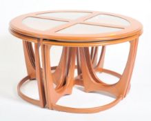 G-PLAN CONTEMPORARY TEAK CIRCULAR NEST OF GRADUATING TABLES