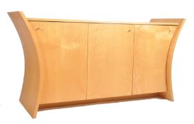 VINTAGE EARLY 2000S DANISH INSPIRED OAK CURVED SIDEBOARD