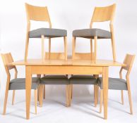 ERCOL - CONTEMPORARY LIGHT OAK EXTENDING TABLE & CHAIRS