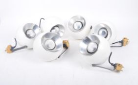 MARLIN - MATCHING SET OF SIX ALUMINIUM EYEBALL LAMPS