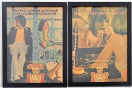 TWO VINTAGE SMIRNOFF VODKA HUMUROUS ADVERTISING POSTERS