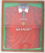 MANCHESTER UNITED F.C 1996-1998 XL AUTOGRAPHED T-SHIRT