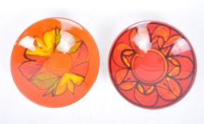 TWO RETRO POOLE POTTERY DELPHIS CERAMIC BOWLS