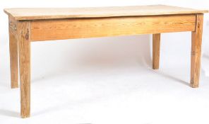 LARGE 20TH CENTURY ELM TOPPED REFECTORY DINING TABLE