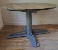CONTEMPORARY CAST IRON & OAK BESPOKE INDUSTRIAL DESK TABLE
