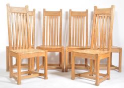 SET OF SIX COTSWOLD SCHOOL OAK DINING CHAIRS