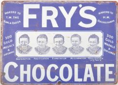 REPRODUCTION ENAMEL FRYS CHOCOLATE FIVE BOYS SHOP SIGN