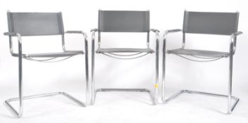 THREE VINTAGE MARCEL BREUER STYLE CANTILEVER OFFICE CHAIRS