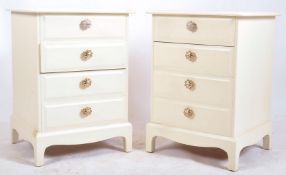 STAG MINSTREL - PAIR OF RETRO PAINTED SHABBY CHIC BED SIDE TABLES