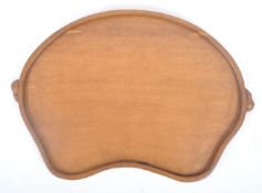 ROBERT 'MOUSEMAN' THOMPSON OAK KIDNEY SHAPE BUTLERS TRAY