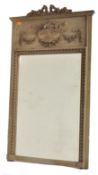 20TH CENTURY FRENCH INSPIRED GESSO & WOODEN TRUMEAU MIRROR