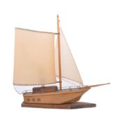 RETRO MID CENTURY OAK & CAMEL SKIN SHIP LAMP LIGHT