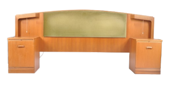 MCINTOSH - MID CENTURY TEAK HEADBOARD AND MATCHING BEDISDES