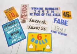 MIXED SELECTION OF VINTAGE FAIRGROUND SIGNAGE