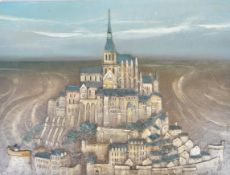 JOHN CHESCOE - MID CENTURY MIXED MEDIA RELIEF PAINTING