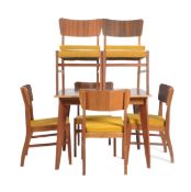 NEAL MORRIS OF GLASGOW - RETRO MID CENTURY WALNUT DINING SUITE