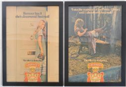 TWO VINTAGE SMIRNOFF VODKA HUMOROUS ADVERTISING POSTERS