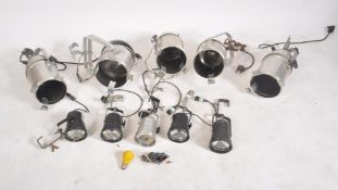 SELECTION OF VINTAGE ALUMINUM CASED THEATER LIGHTS