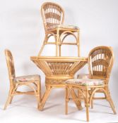RETRO 1980s BAMBOO WICKER GARDEN DINING SUITE