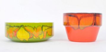 TWO VINTAGE 1970s POOLE POTTERY DELPHIS CERAMIC VASES