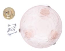 ART DECO 1930S OPAQUE PINK GLASS CEILING PENDANT SHADE LIGHT
